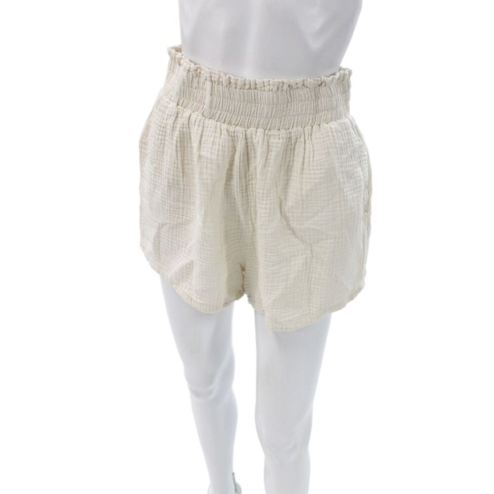 Robertson + Rodeo Unisex Beige Cotton Beach Solid Shorts Size L